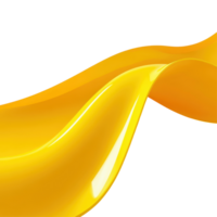 Dynamic yellow curve gracefully flowing on a smooth Transparent background in an artistic composition, Yellow curve on a background png