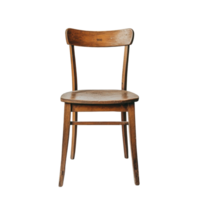 Elegant wooden chair with a personalized touch displayed against a white backdrop, wooden chair with a name on the back Transparent background png