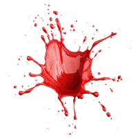 Red blood splashes dynamically across a stark Transparent background creating a striking visual contrast, Red Blood Splashes on background png