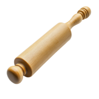 Rolling pin lying flat on white surface ideal for baking and cooking activities at home or in a bakery, Rolling Pin isolated on a Transparent background png