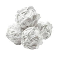 Crumbled paper balls arranged in a tidy pile on a Transparent background for creative uses and designs, crumbled paper balls isolated on background png