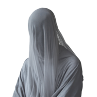 Mysterious figure in a gray hoodie with a veil on a simple Transparent background, Mysterious Figure in Gray Hoodie Veil, background png
