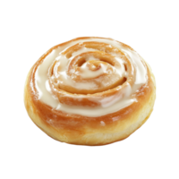 Sweet roll bun with creamy icing on a Transparent background perfect for dessert lovers, Sweet roll bun isolated on background png