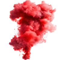 Red smoke paint explosions create vivid patterns on a Transparent background during artistic demonstrations, Red Smoke Paint Explosions on background png