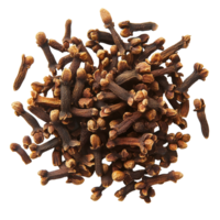 Dry cloves piled on a clean white surface showcasing their rich color and texture, Dry cloves on Transparent background png