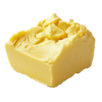 Butter block on a white background showcasing its smooth texture and creamy appearance, Butter Curls png