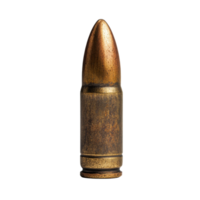 Bullet on a pure Transparent background highlighting its unique design and historical significance in ammunition technology, old bullet isolated on background png