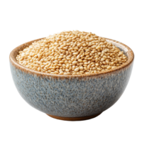 Bowl of sesame seeds isolated on Transparent background for culinary use and decoration, sesame in a bowl isolated on background png