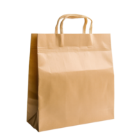 Brown paper package bag against a white background with a clean and modern aesthetic, Brown blank paper package bag white background png