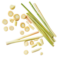 Sliced lemongrass on a Transparent background for culinary preparation and flavor enhancement, slice lemongrass on background png