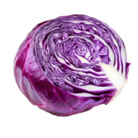 Freshly sliced purple cabbage isolated on a clean Transparent background for culinary presentation and healthy recipes, slice purple cabbage isolated on background png