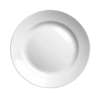 Empty ceramic white plate isolated on a clean white background for minimalistic design purposes, Empty ceramic white plate isolated on white background png