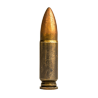 Old bullet isolated on a Transparent background showcasing its metallic features and historical significance, old bullet isolated on background png