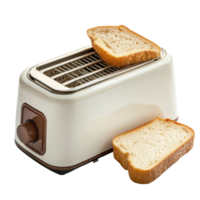 Toaster with slices of bread on a clean Transparent background ready for breakfast preparation, toaster and bread, background png