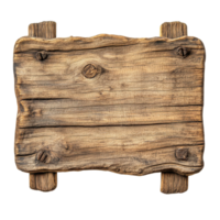 Closeup of a rustic wooden signboard with a natural finish and textured grains, Closeup a sign made from a wooden board without separate text on a isolated on Transparent background png