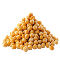 Heap of preserved chickpeas displayed against a clean white background highlighting their texture and color, Heap of preserved chickpeas isolated on white background png