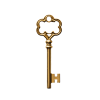 Golden key opportunity on a plain white background symbolizes potential and new beginnings ahead, Golden Key Opportunity, white background png