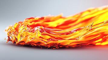 Vibrant splash of orange liquid swirling dynamically against a soft gradient background photo