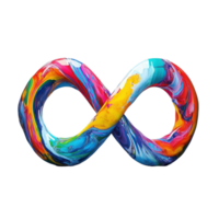 Colorful infinity shaped sculptures displayed on a blue surface highlight artistic creativity and vibrant design choices, pair colorful infinity shaped objects on a blue surface png