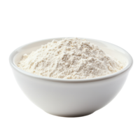 Flour in a white bowl on a white background for baking and cooking purposes, flour in white bowl isolated on white background png