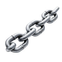 Steel chain laid out on a Transparent background showcasing its design and texture for industrial applications, steel chain on isolated on background png