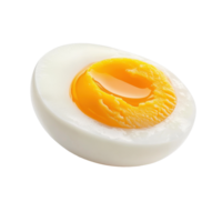 Perfectly boiled egg isolated on white background showcasing smooth texture and vibrant yolk, Boiled egg isolated on white background png