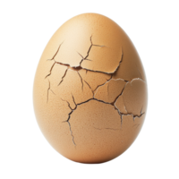 Cracked egg isolated on Transparent background showing its fragile surface with intricate patterns and textures, Cracked egg isolated on background png