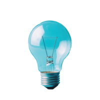 Bright blue light bulb standing on a white base against a vivid blue background, showcasing simplicity and elegance, blue light bulb with a white base and a blue background png