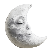 Decorative moon shaped pillow with face design perfect for cozy bedrooms and relaxing spaces, Moon shaped decorative pillow isolated on isolated on Transparent background png
