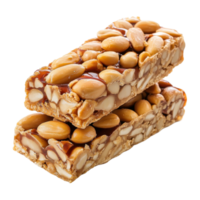 Peanut bars with caramelized nuts on a Transparent background showcasing a sweet snack option, Peanut bars isolated on background png