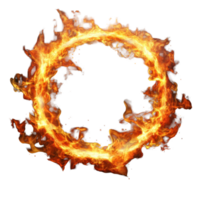 Realistic two round fire flame on transparent background creating a striking visual effect, Realistic two round fire flame transparent background Round fire flame png