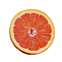 Vibrant half grapefruit showcasing intricate patterns on a black surface, Half a grapefruit png
