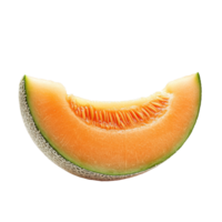 Fresh cantaloupe melon slice isolated on a clean white background showcasing its vibrant color and texture, cantaloupe melon slicesisolated on white background png