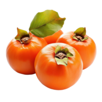 Fresh persimmons on Transparent background highlighting vibrant color and rich texture, Persimmons isolated on background png
