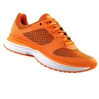 Bright orange running sneakers isolated on a Transparent background for active lifestyle promotion, orange running sneakers isolated on background png