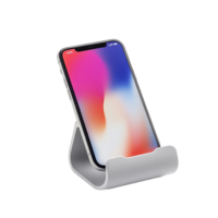Mobile phone holder displaying a smartphone on a clean white background for stylish device organization, Image a mobile phone holder on a white background png