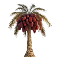 Red raw date palm with ripe fruits isolated on Transparent background, red raw date palm isolated on background png
