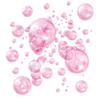 Floating pink bubbles on a Transparent background creating a whimsical and playful atmosphere, pink bubbles isolated on background png