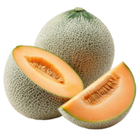 Fresh melons and cantaloupe slices on a clean Transparent background perfect for summer recipes, melons or cantaloupe isolated on background png