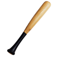 Wooden baseball bat with a black handle against a Transparent background emphasizing craftsmanship and design, Wooden baseball bat with black handle background png