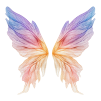 Delicate fairy wings in soft pastel colors perfect for enchanting designs and crafts, Fairy Wings with Soft Pastel Colors, isolated on white background png