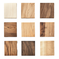 Oak wood samples displayed on a Transparent background highlighting various textures and colors, oak wood samples isolated on background png