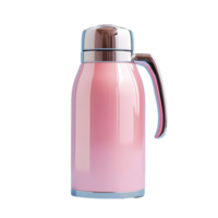 Elegant pink vacuum flask stands against a soft blue background showcasing modern design and functionality, Vacuum Flask Isolated png