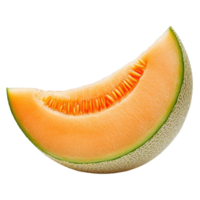 Fresh cantaloupe melon slice on white background showcasing vibrant color and texture, cantaloupe melon sliceisolated on white background png
