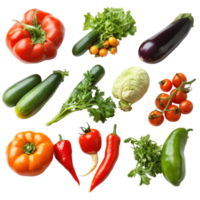 Variety of garden vegetables arranged on a Transparent background for culinary inspiration, Isolated image various types garden vegetables on background png