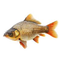 Crucian carp displayed against a Transparent background for design purposes in aquatic studies, Live fish object for design Crucian carp live fishisolated on background png