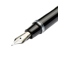 Elegant fountain pen with a shiny nib on a clean white background showcasing fine writing tools, Fountain pen on white background png