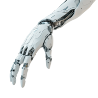 Futuristic mechanical arm displayed against a sleek Transparent background for innovation and technology showcase, Mechanical arm with futuristic style background png