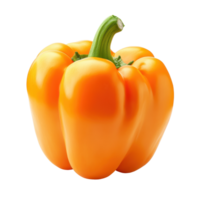 Fresh whole orange bell pepper isolated on a white background perfect for culinary use or healthy meals, Fresh whole orange Bell pepper isolated, isolated on white background png