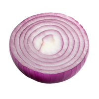 Fresh red onion slice isolated on a clean Transparent background for culinary and food styling purposes, onion slice isolated on background png